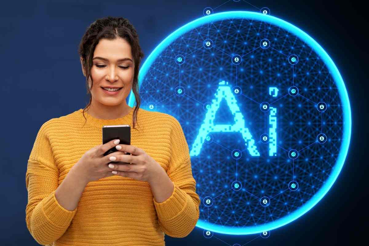 Ragazza messaggia con lo smartphone
